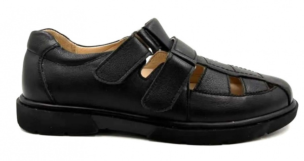 Летние ортопедические мужские полуботинки М-9114В черного цвета – ОРТО Кубань-ЮГ